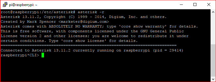 commande ligne d'asterisk
