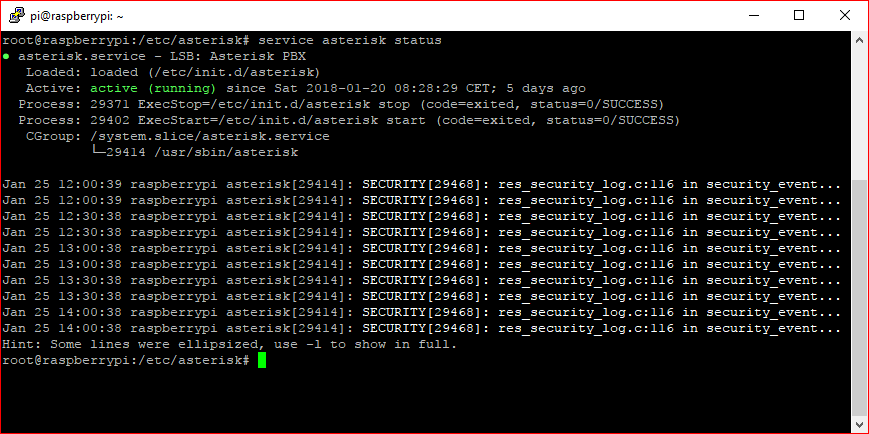 Asterisk service status