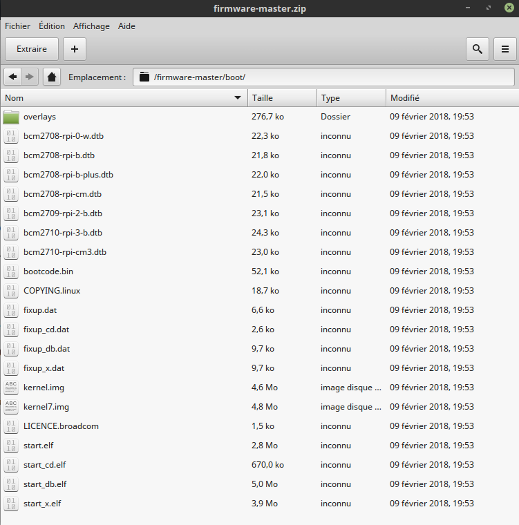 Fichier boot sur sd card