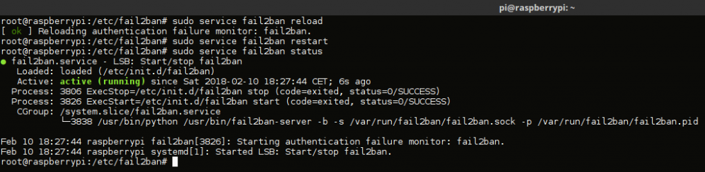 fail2ban - service commandes