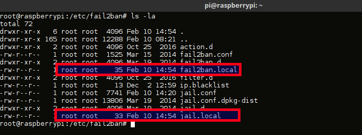 Fail2ban - fichiers .local