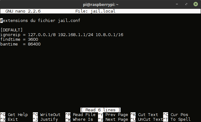 fail2ban - jail.local