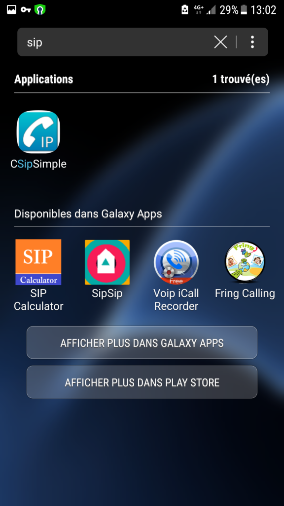 CSipSimple installed apps