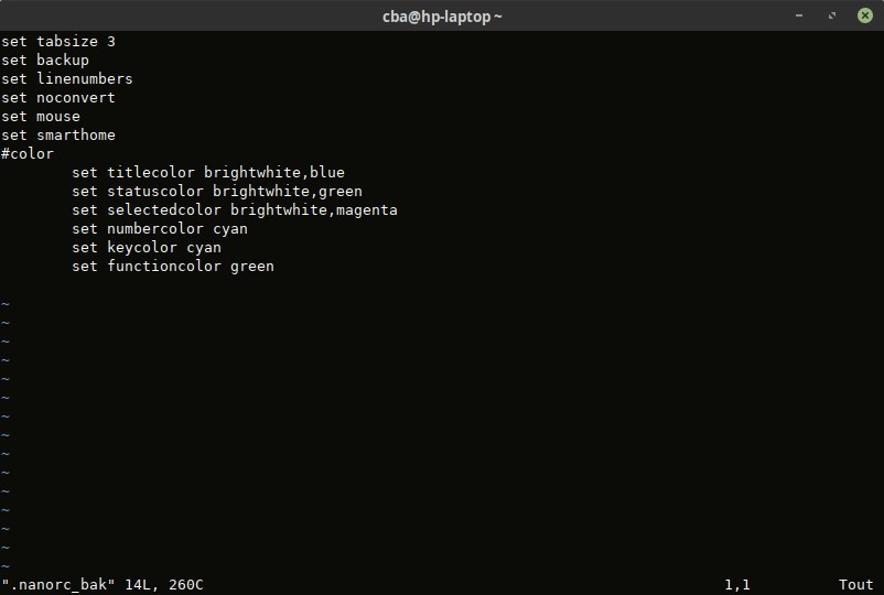 vi numéro de ligne affiché
