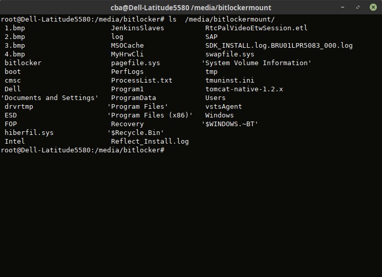 BitLocker partition depuis terminal