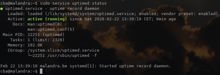 service uptimed status