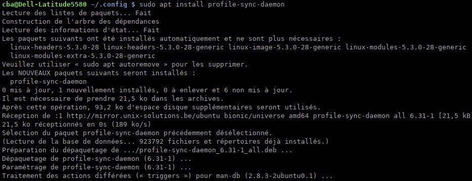 accélérer votre navigateur - psd - installation linux mint